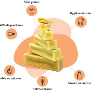 Fromage de Yak en friandise de mastication pour chien Yummy BARF